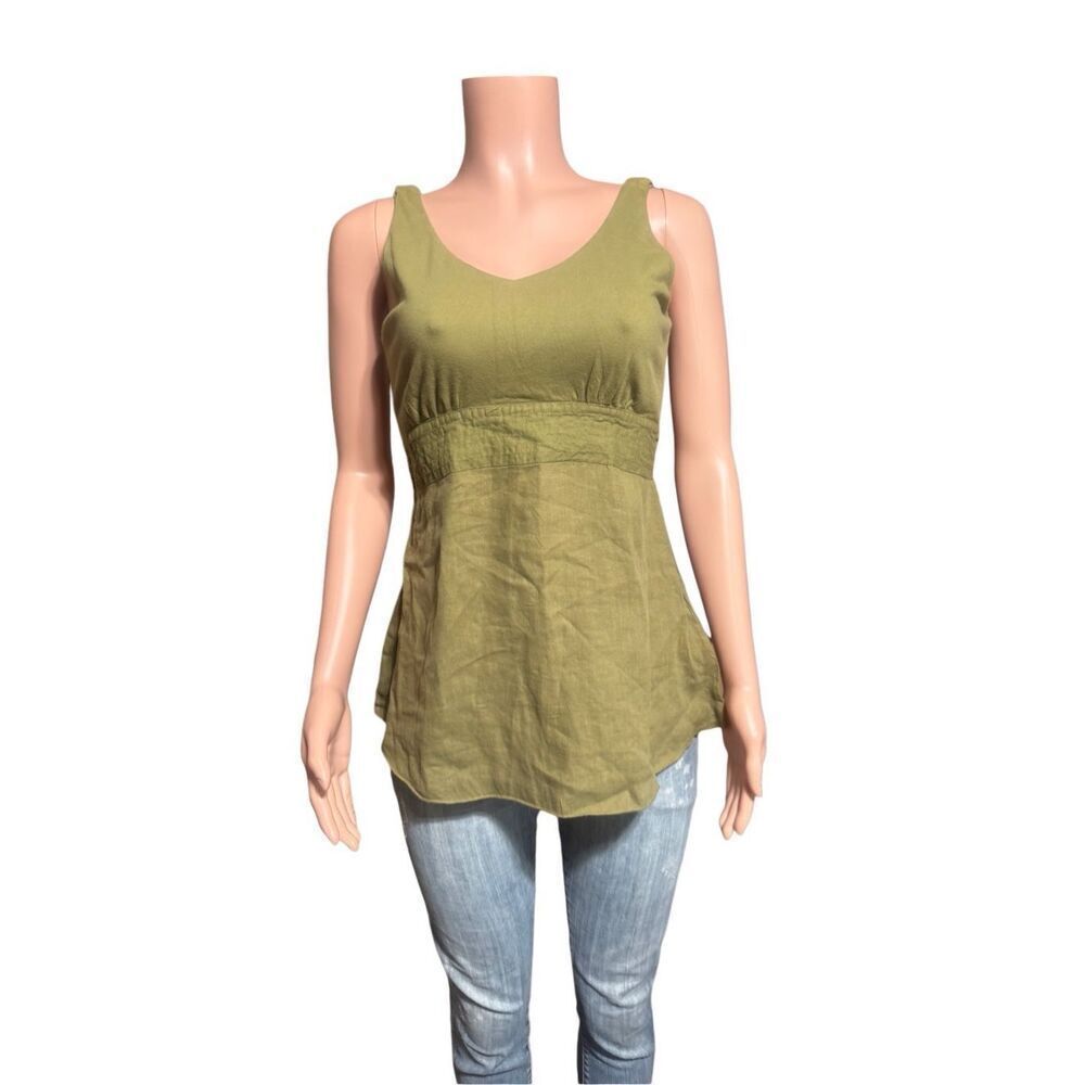 Pulp V-neck peplum Sleeveless fatigue tight back blouse S